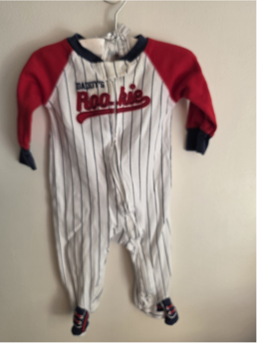 Carter's Child of Mine Baby Boy Baseball "Daddy's Rookie" Footed Pajama Sleep